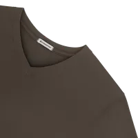 StringKing Women's Pima Jersey Long Sleeve V-Neck Tee - Relaxed Fit, Wren, Detail