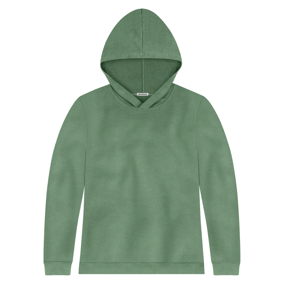 StringKing Women's Pima Cotton Hoodie - Sharp Fit, Green, Front
