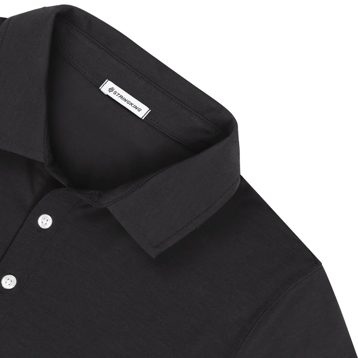 StringKing Men's FlexStyle Short Sleeve Polo - Relaxed Fit, Moonless Night, Detail
