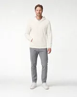 StringKing Men's Pima Terry Hoodie - Relaxed Fit, Tofu, Full Front - Human Model