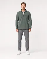 StringKing Men's Polartec Fleece Quarter Zip - Sharp Fit, Avenue Green, Full Front - Human Model