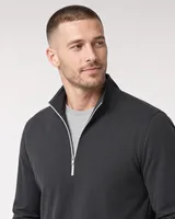 StringKing Men's StayWarm Quarter Zip - Relaxed Fit, Black, Collar Shoulder - Human Model