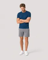 StringKing Men's StayWarm Tee - Sharp Fit, Navy Blue, Full Front Angle - Human Model