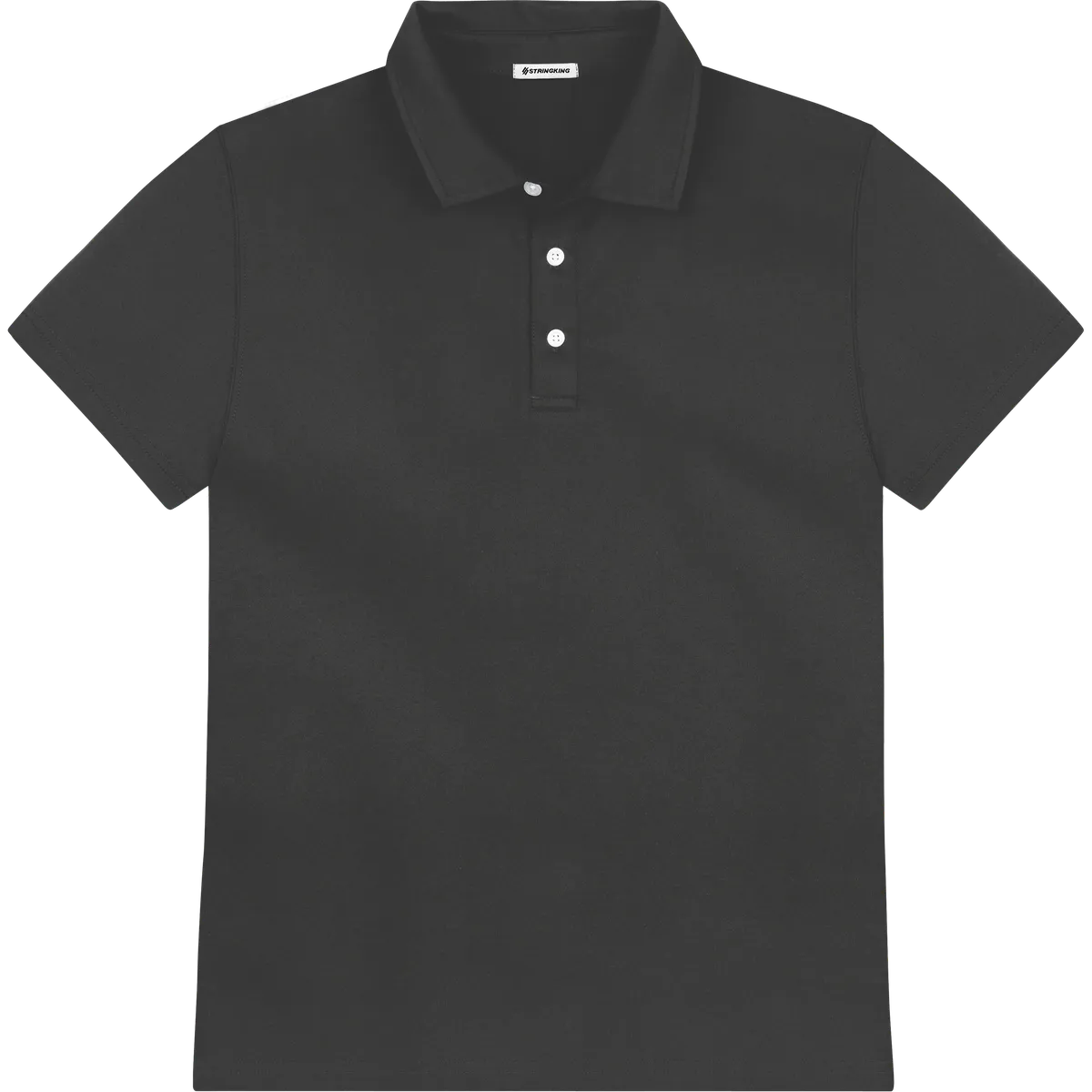 StringKing Men's FlexTech Short Sleeve Polo - Relaxed Fit, Black, Front