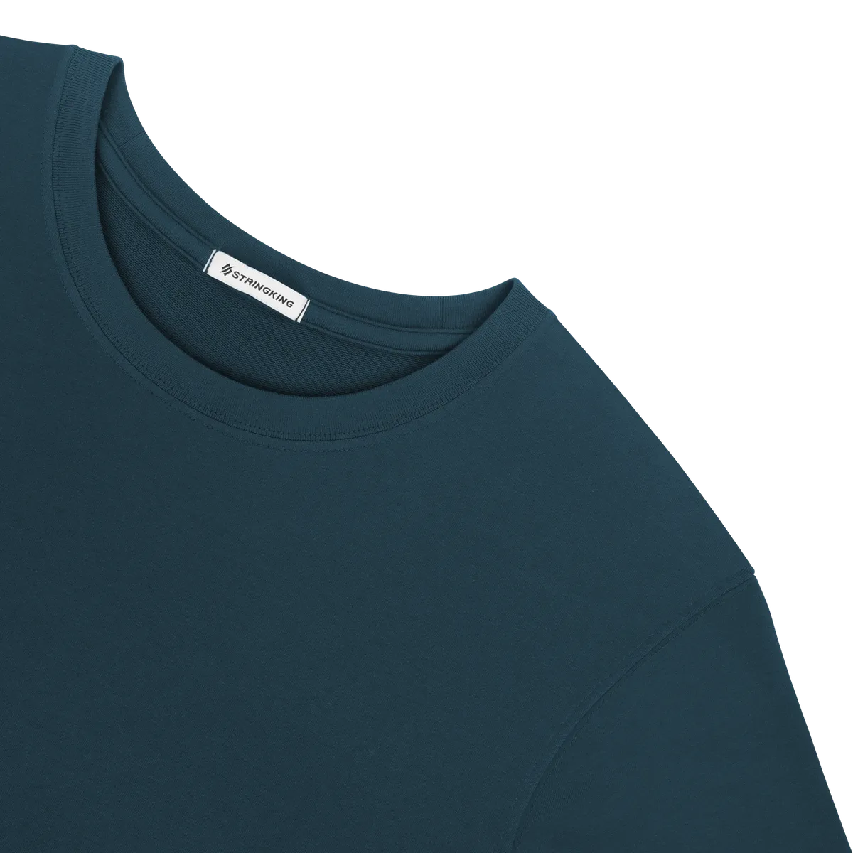 StringKing Men's Pima Terry Long Sleeve Tee - Relaxed Fit, Navy, Detail