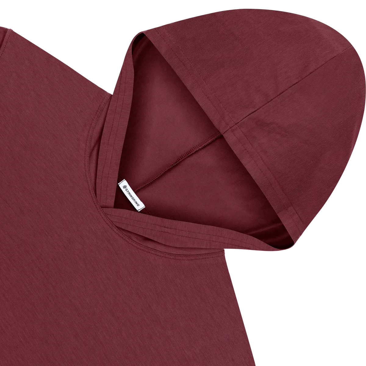 StringKing Men's FlexStyle Lightweight Hoodie - Relaxed Fit, Rhubarb, Detail
