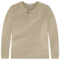 StringKing Men's Pima Cotton Long Sleeve Henley - Sharp Fit, Warm Khaki, Front