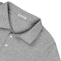 StringKing Men's Pima Cotton Long Sleeve Polo - Relaxed Fit, Heather Gray, Detail