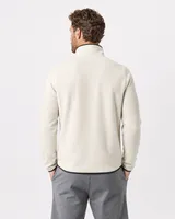 StringKing Men's Polartec Fleece Quarter Zip - Relaxed Fit, Jet Stream, Full Back - Human Model - Top of head to Mid-thigh
