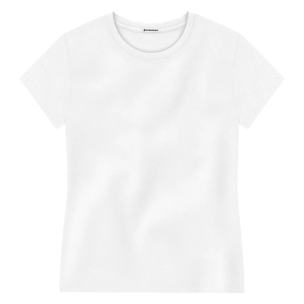 StringKing Women's Pima Jersey Tee - Sharp Fit, White, Front