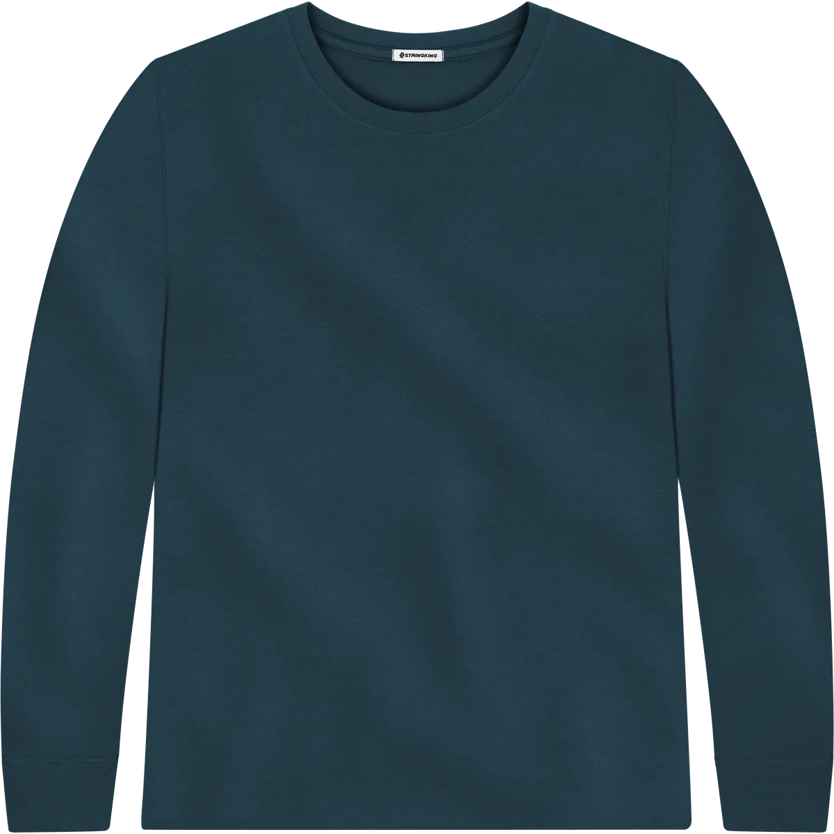 StringKing Men's Pima Jersey Long Sleeve Tee - Relaxed Fit, Navy, Front