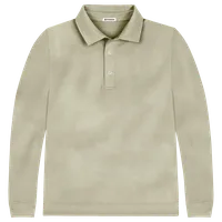 StringKing Men's Pima Cotton Polo Sweatshirt - Relaxed Fit, Khaki Green, Front