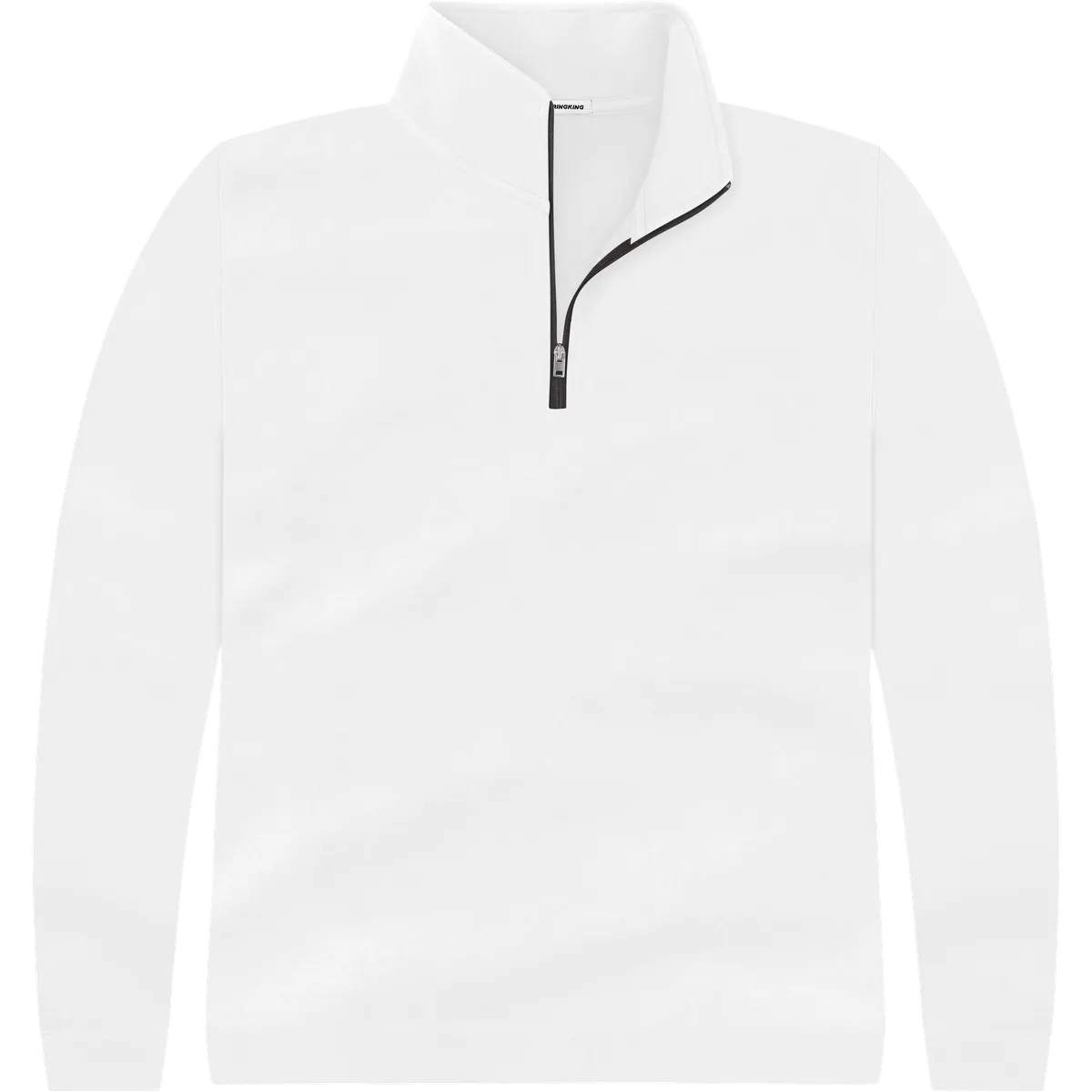 StringKing Men's Pima Terry Quarter Zip - Relaxed Fit, White, Front