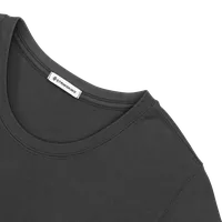 StringKing Women's Pima Cotton Short Sleeve Crewneck T-Shirt - Relaxed Fit, Black, Detail