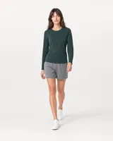 StringKing Women's Pima Terry Long Sleeve Tee - Sharp Fit, Pine Grove, Full Front Angle - Human Model