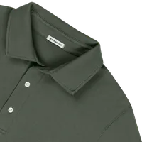 StringKing Men's Pima Cotton Polo Sweatshirt - Sharp Fit, Moss, Detail