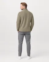 StringKing Men's Polartec Fleece Quarter Zip - Sharp Fit, Mermaid, Full Back - Human Model - Top of head to Mid-thigh