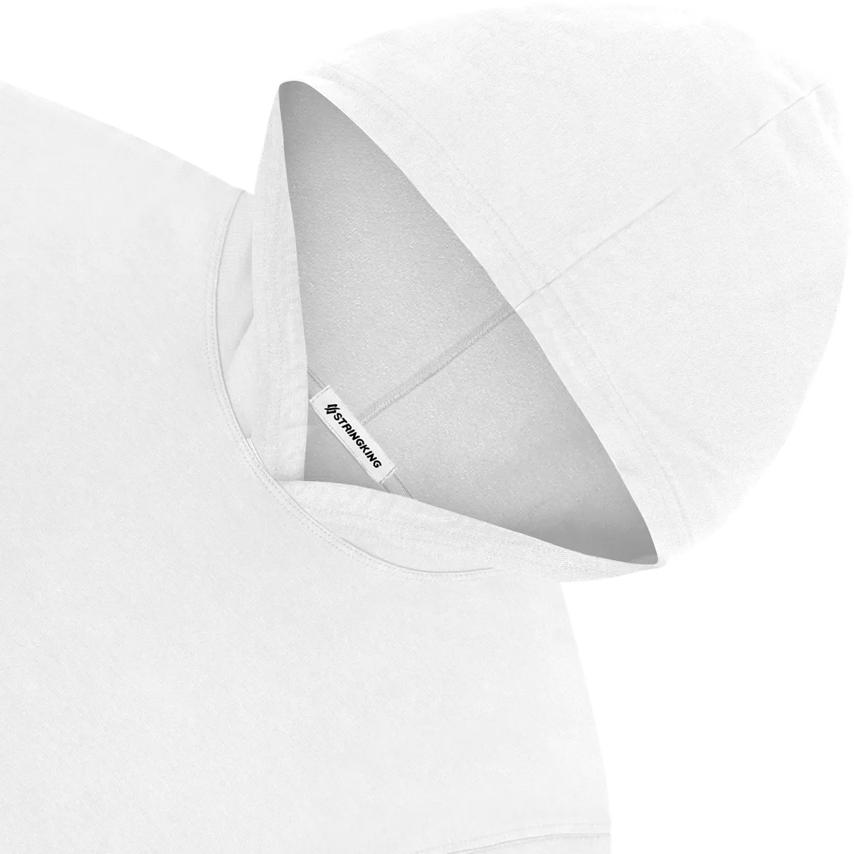 StringKing Men's Pima Jersey Hoodie - Relaxed Fit, White, Detail