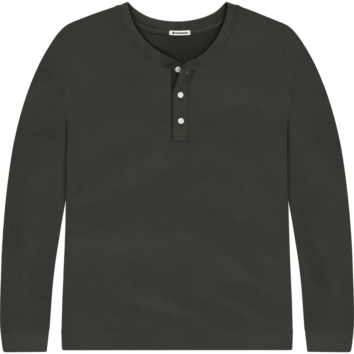 StringKing Men's Pima Terry Henley - Relaxed Fit, Peat, Front
