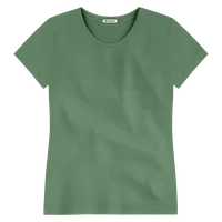 StringKing Women's Pima Cotton Short Sleeve Crewneck T-Shirt - Sharp Fit, Green, Front