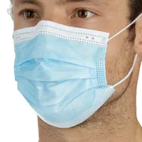 Disposable Surgical Mask Level 3 PPE Blue Male Wearing