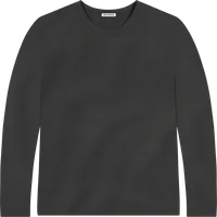 StringKing Men's FlexTech Long Sleeve Crewneck T-Shirt - Relaxed Fit, Black, Front