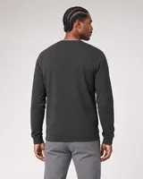 StringKing Men's Pima Terry Henley - Sharp Fit, Peat, Full Back - Human Model - Top of head to Mid-thigh