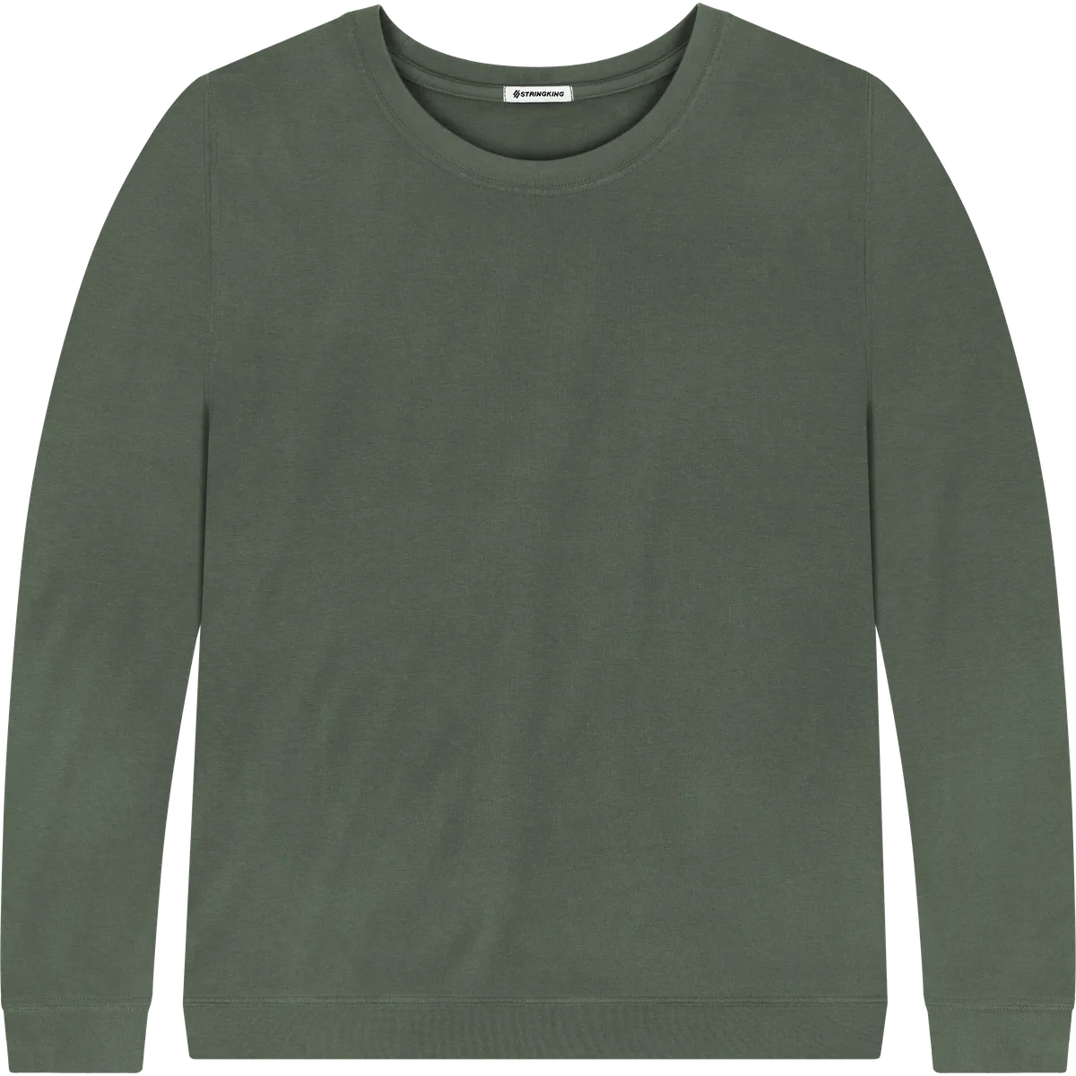 StringKing Men's Pima Terry Crew Sweater - Relaxed Fit, Moss, Front