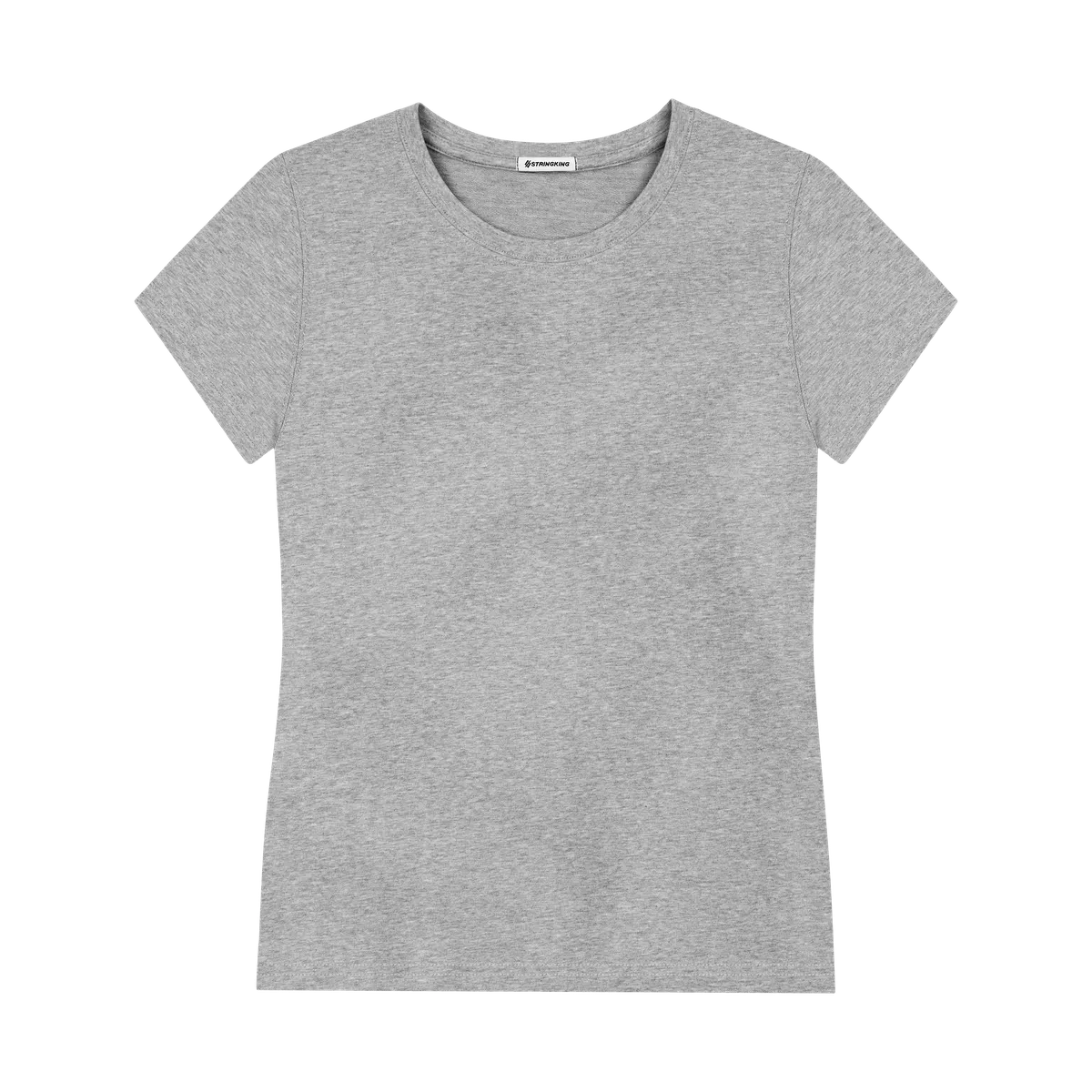StringKing Women's Heavy Pima Cotton T-Shirt - Sharp Fit, Heather Gray, Front