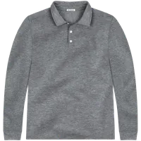 StringKing Men's FlexStyle Long Sleeve Polo - Relaxed Fit, Heather Gray, Front