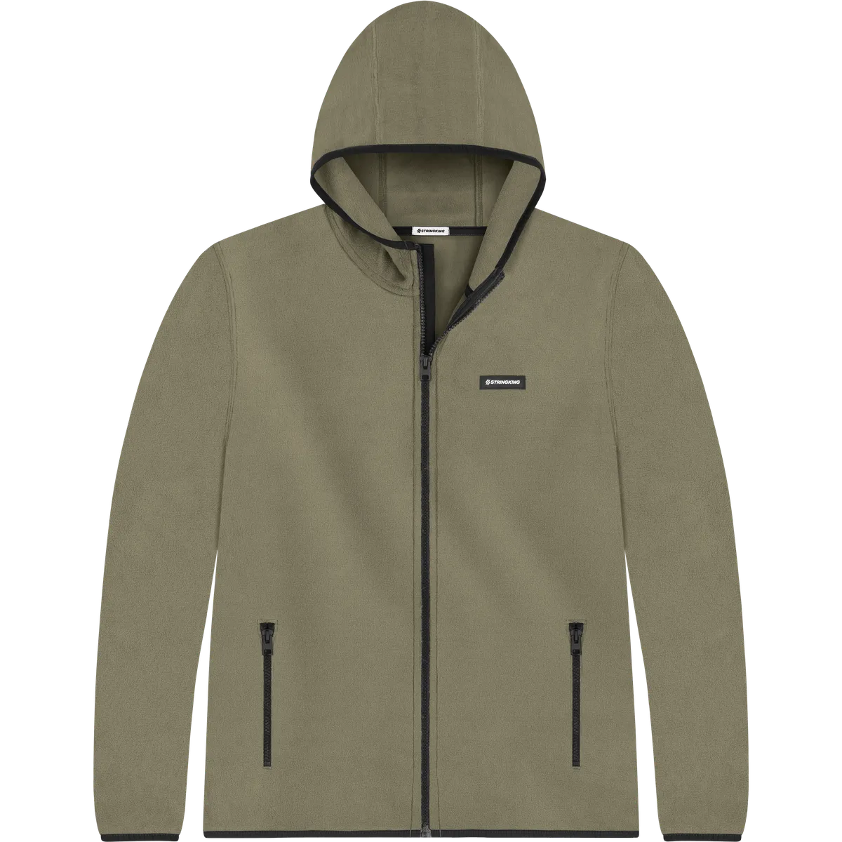 StringKing Men's Polartec Fleece Full Zip Hoodie Pro - Sharp Fit, Mermaid, Front