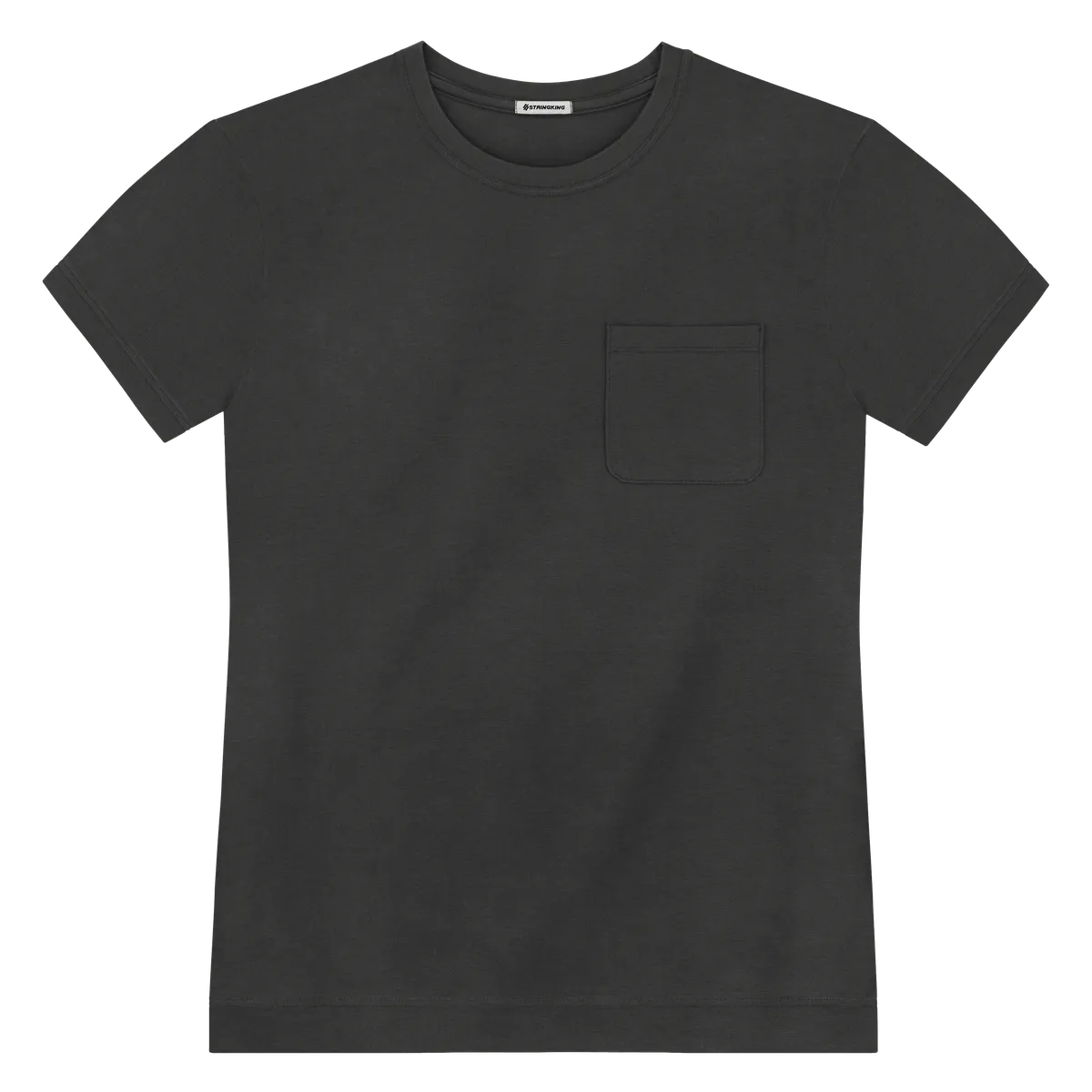 StringKing Men's Pima Jersey Pocket Tee Multi - Sharp Fit, Black, Front