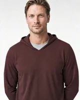 StringKing Men's Pima Jersey Hoodie - Relaxed Fit, New Maroon, Collar Shoulder - Human Model