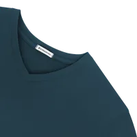 StringKing Women's Pima Terry V-Neck Sweater - Sharp Fit, Navy, Detail