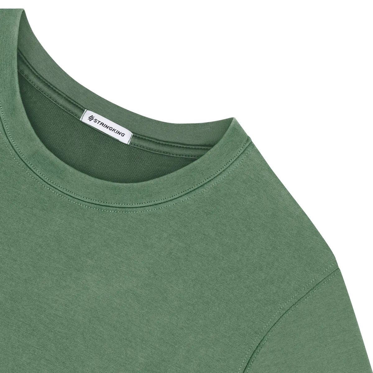 StringKing Men's Pima Cotton Sweatshirt KP - Relaxed Fit, Green, Detail