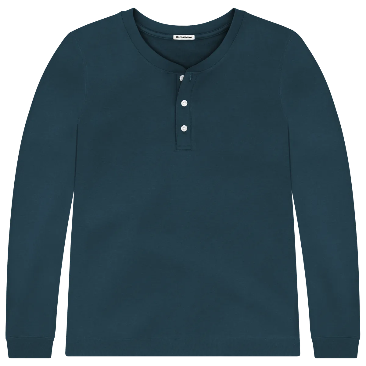 StringKing Men's Pima Terry Henley - Sharp Fit, Navy, Front