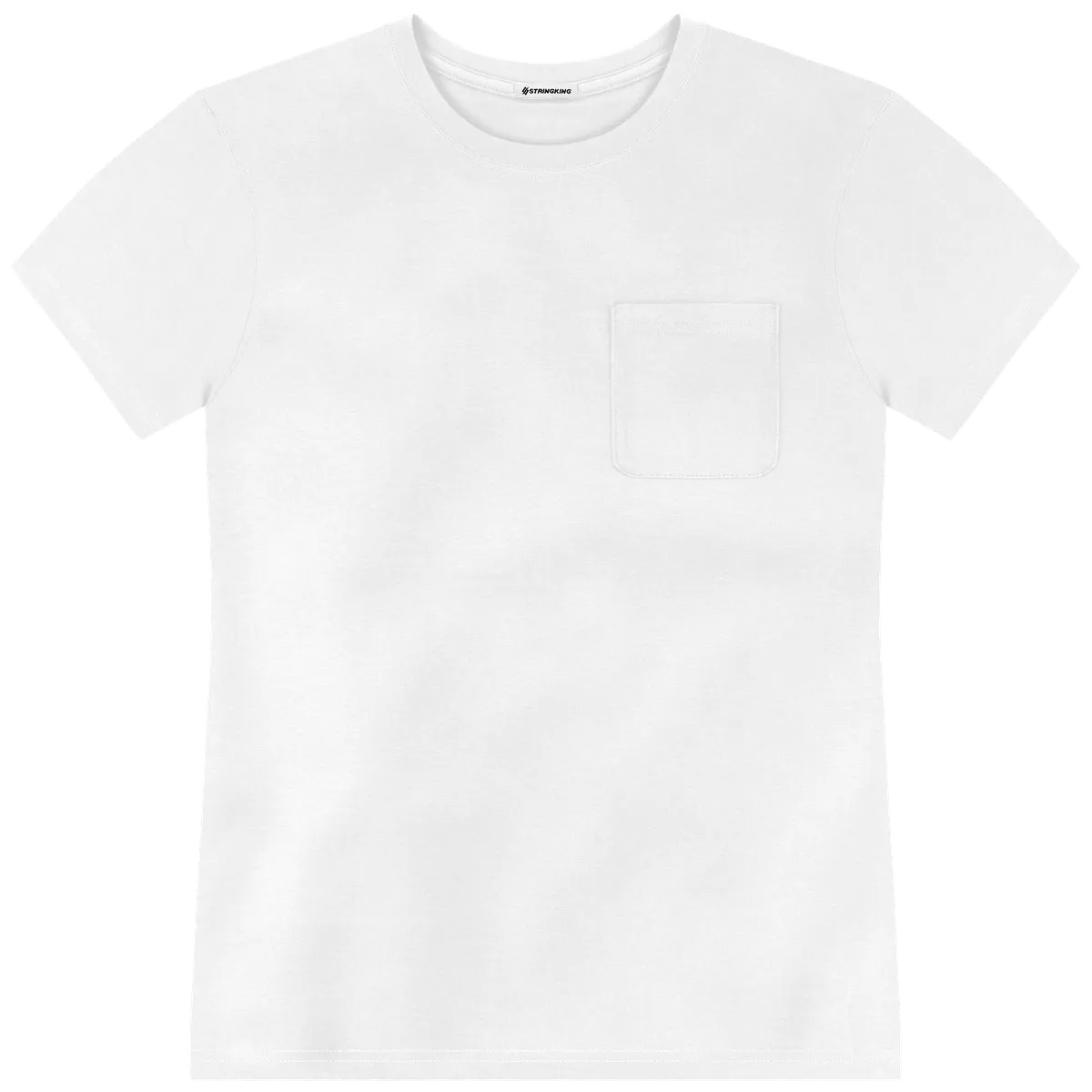 StringKing Men's Pima Jersey Pocket Tee - Sharp Fit, White, Front