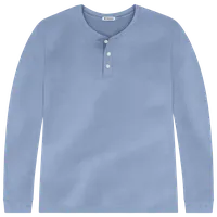 StringKing Men's Pima Cotton Long Sleeve Henley - Sharp Fit, Slate Blue, Front