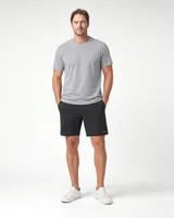 StringKing Men's StayWarm Shorts - Relaxed Fit, Black, Full Front - Human Model