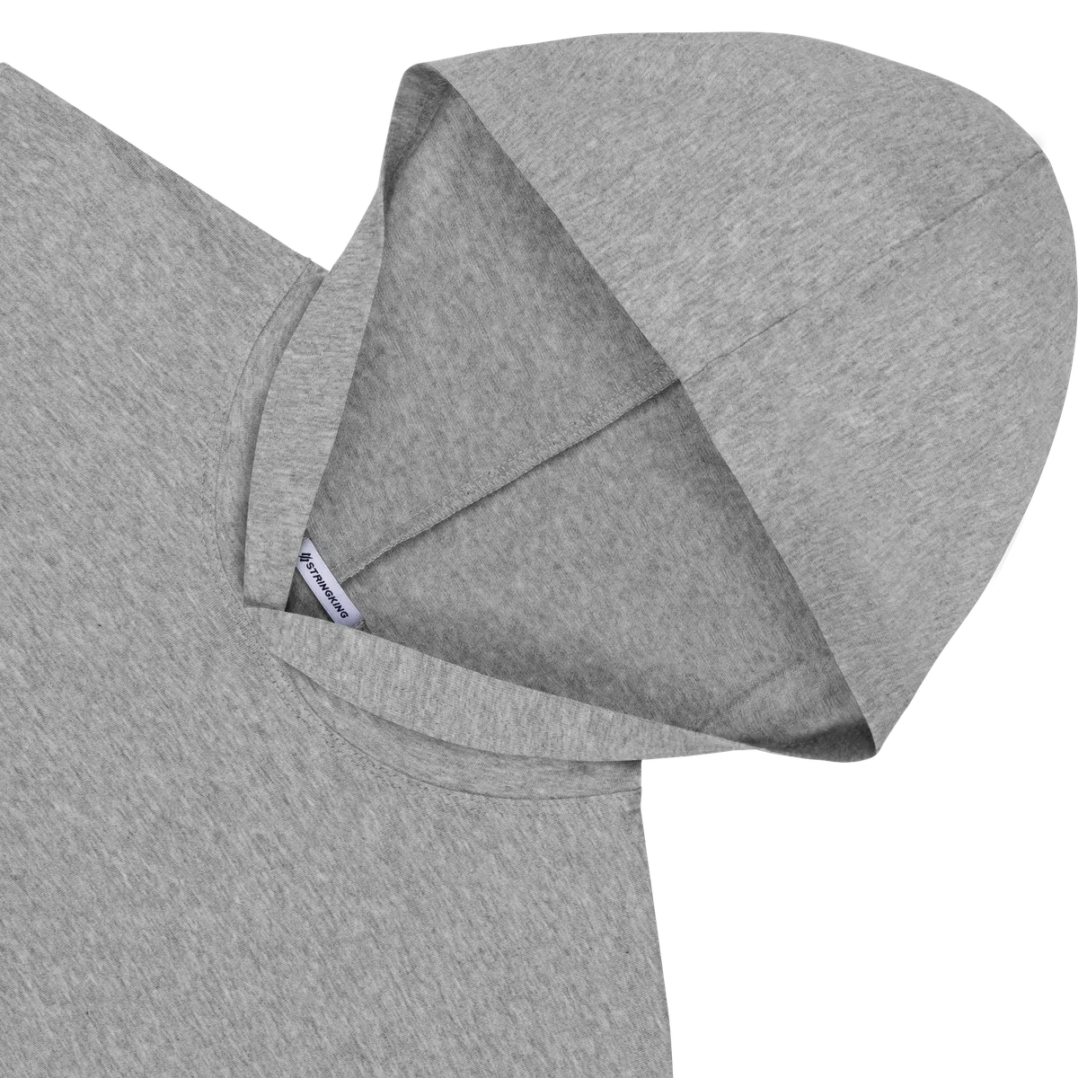 StringKing Women's Pima Cotton Lightweight Hoodie - Relaxed Fit, Heather Gray, Detail