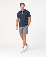 StringKing Men's Pima Terry Polo - Relaxed Fit, Navy, Full Front Angle - Human Model