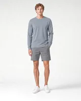 StringKing Men's Pima Terry Long Sleeve Tee - Sharp Fit, Tradewinds, Full Front - Human Model
