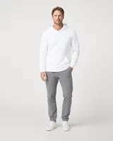 StringKing Men's StayWarm Hoodie - Sharp Fit, White, Full Front - Human Model