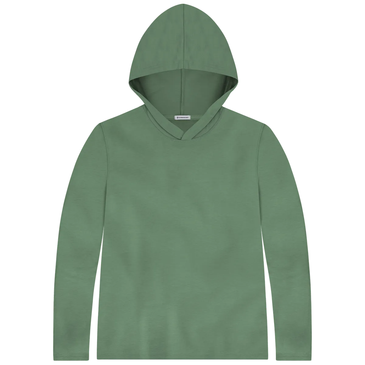 StringKing Women's Pima Cotton Lightweight Hoodie - Sharp Fit, Green, Front