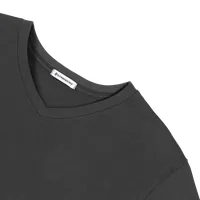 StringKing Men's Pima Cotton Short Sleeve V-Neck T-Shirt - Relaxed Fit, Black, Detail