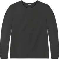 StringKing Men's Pima Terry Long Sleeve Tee - Sharp Fit, Black, Front