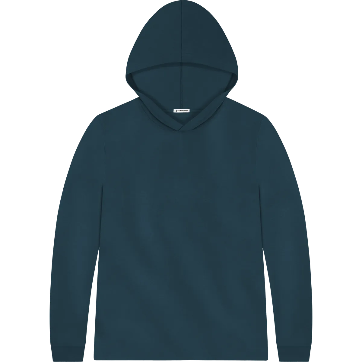 StringKing Men's Pima Jersey Hoodie - Sharp Fit, Navy, Front