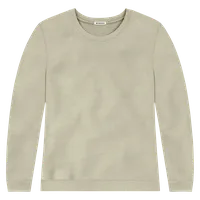StringKing Women's Pima Cotton Crewneck Sweatshirt - Sharp Fit, Khaki Green, Front