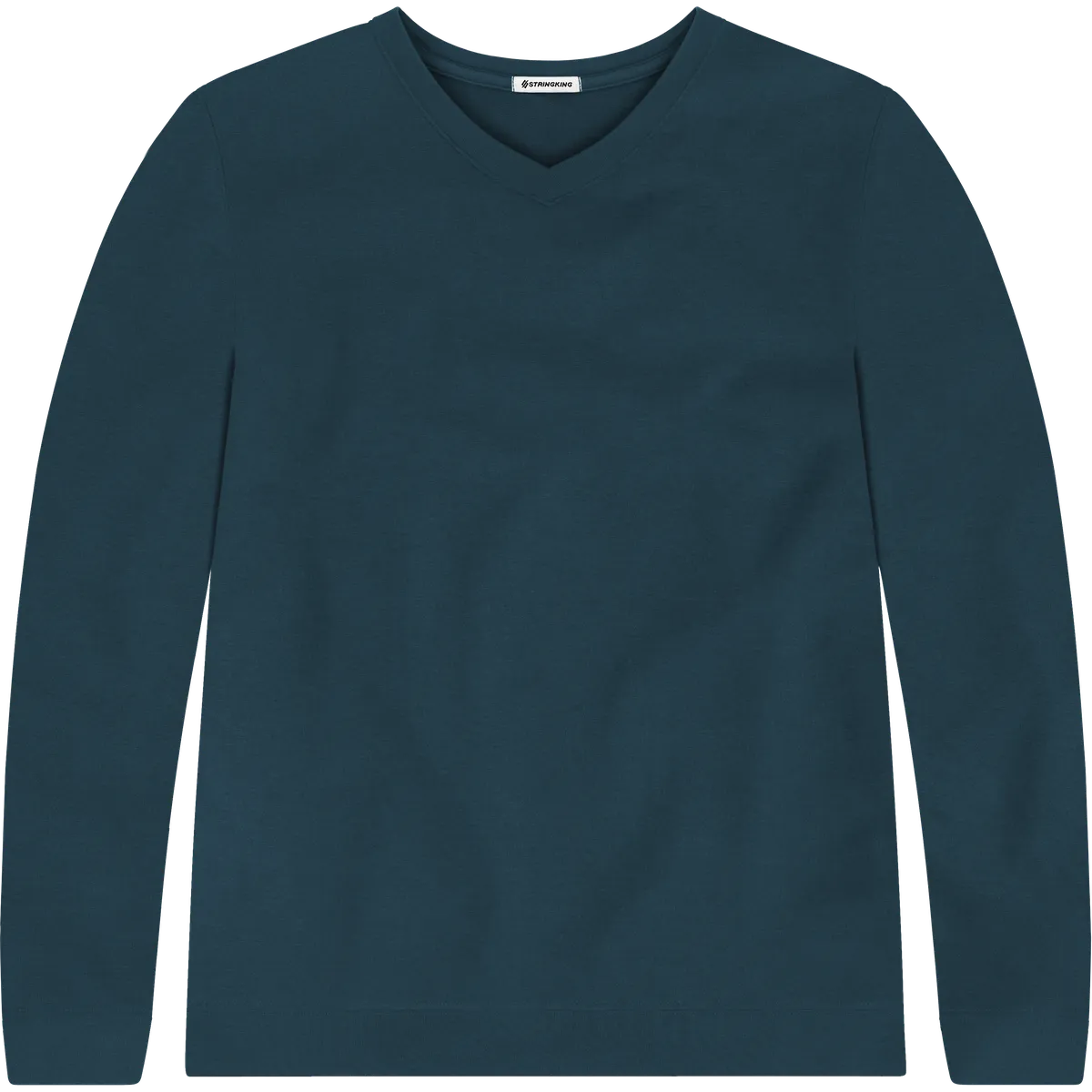 StringKing Men's Pima Terry V-Neck Sweater - Sharp Fit, Navy, Front