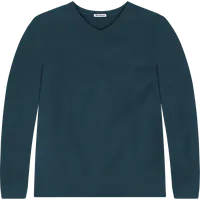 StringKing Men's Pima Terry V-Neck Sweater - Sharp Fit, Navy, Front